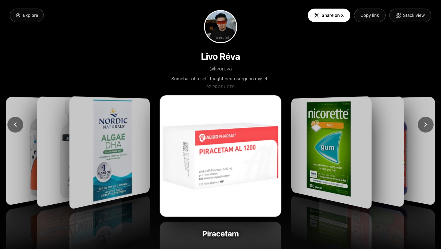 An example Realsta.cc stack page